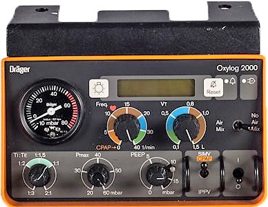DRÄGER Oxylog 2000 emergency and transport ventilator DRÄGER Oxylog 2000 emergency and transport ventilator