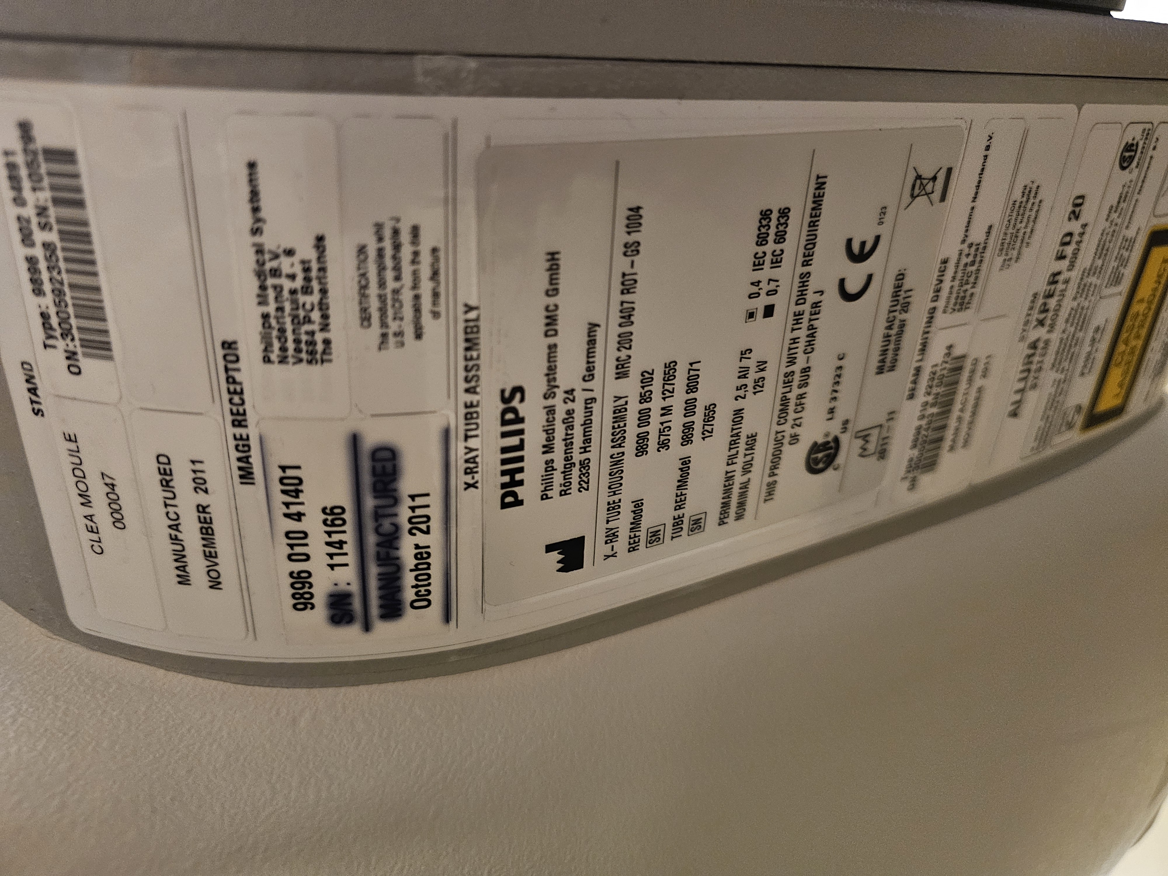 Philips Interventional X-Ray System mit ClarityIQ FD20 Röntgenanlage (Baujahr 2011)